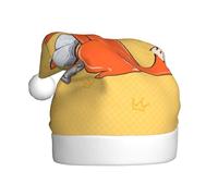 WBQLSL Sombrero decorativo para adultos con semillas de girasol y zorros, 15.7 pulgadas de alto, sombrero de Papá Noel, sombrero de Papá Noel de felpa, fiesta de Año Nuevo