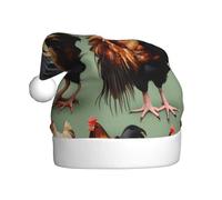 WBQLSL Sombrero decorativo para adultos de gallo y pollo, sombrero de Papá Noel unisex de 15.7 pulgadas de alto, sombrero de Papá Noel de felpa para Navidad y Año Nuevo