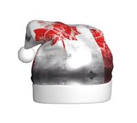 WBQLSL Sombrero decorativo retro de la bandera de Canadá para adultos, sombrero de Papá Noel unisex de 15.7 pulgadas de alto, sombrero de Papá Noel de felpa para Navidad y Año Nuevo