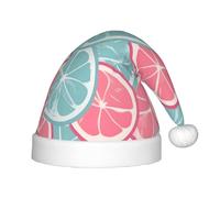 WBQLSL Sombreros de Navidad para niños, diseño de rodajas de cítricos, color rosa y azul