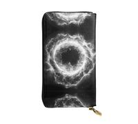 WBQLSL Star Ring Cosmic Vortex - Elegante cartera de cuero, 19 x 10,5 cm de largo, con cremallera, práctica cartera de viaje para dinero en efectivo