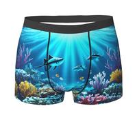 WBQLSL Submarine Coral Rays Patterns - Calzoncillos tipo bóxer para hombre, secado rápido, transpirables y cómodos para el uso diario, Negro, M