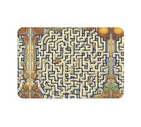 WBQLSL Tapete absorbente de bienvenida de 40.6 x 61.0 cm, diseño de mapa del tesoro del laberinto al aire libre, tapete protector extra duradero, tapete lavable para puerta de entrada, baño y hogar