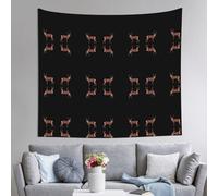 WBQLSL Tapiz rectangular para colgar en la pared del hogar de 60 x 51 pulgadas, ciervo rojo mirando hacia atrás, tapiz decorativo para decoración de muebles, interior, sala de estar