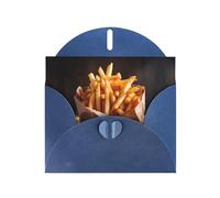 WBQLSL Tarjetas con patrón azul de patatas fritas francesas, perfectas para el día de San Valentín y aniversarios, expresando amor y bendiciones