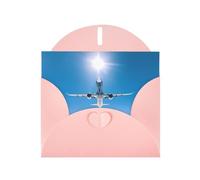 WBQLSL Tarjetas con patrón rosa de aviones, perfectas para el día de San Valentín y aniversarios, expresando amor y bendiciones