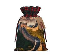 WBQLSL The Great Wall of China - Bolsillo de flores impresas de 8.3 x 11.8 pulgadas, bolsa de regalo para decoración de fiestas navideñas, bolsa de almacenamiento de dulces