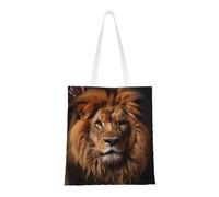 WBQLSL The Lion's Gaze - Bolsa de la compra unisex de lona ligera, adecuada para compras, promoción de eventos, viajes, trabajo, reutilizable, color negro, talla única