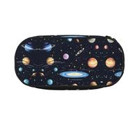 WBQLSL The Solar Family - Estuche para lápices con división multicapa, adecuado para guardar artículos de papelería de oficina en el campus, Black, Talla única, Estuche de belleza