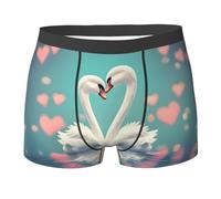 WBQLSL The Swan in Love Patterns - Calzoncillos tipo bóxer para hombre, de secado rápido, transpirables y cómodos para el uso diario, Negro, XXL