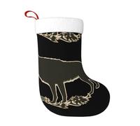 WBQLSL Timberwolf - Calcetines de Navidad con silueta de lobo, 44 x 28 cm, calcetines de decoración de regalo de Navidad, Año Nuevo, calcetines de fiesta