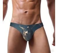 WBQLSL Traje de baño deportivo de playa con estampado de nube, sexy para hombre, elástico y cómodo, Negro, S