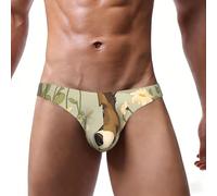 WBQLSL Traje de baño deportivo de playa con estampado de perros divertidos, sexy bikini para hombre, elástico y cómodo, Negro, M