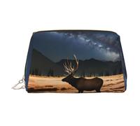 WBQLSL UFO Landing - Bolsa de maquillaje de piel adecuada para llevar cosméticos contigo, Elk in the Meadow, Talla única