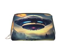 WBQLSL UFO Landing - Bolsa de maquillaje de piel adecuada para llevar cosméticos contigo, Ufo Landing, Talla única