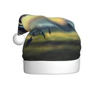 WBQLSL UFO Landing - Sombrero decorativo para adultos, sombrero de Papá Noel unisex de 15.7 pulgadas de alto, sombrero de Papá Noel de felpa para Navidad y Año Nuevo