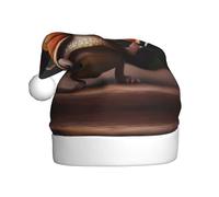 WBQLSL Un caracol entrenando sombrero de Papá Noel impreso, decoración de ambiente de fiesta de Navidad, accesorio interactivo de fiesta de Año Nuevo