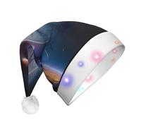 WBQLSL Un fascinante sombrero de Papá Noel con luz LED de universo, unisex, para Navidad, Año Nuevo, regalo de fiesta de Navidad