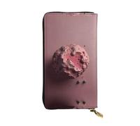 WBQLSL Una elegante cartera de cuero con diseño de asteroide, monedero de 7.4 x 4.13 pulgadas de largo con cremallera, práctica cartera de viaje para dinero en efectivo