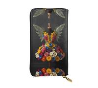 WBQLSL Una elegante cartera de cuero con vestido de hadas, monedero de 7.4 x 4.13 pulgadas de largo con cremallera, práctica cartera de viaje para dinero en efectivo