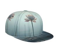 WBQLSL Una elegante gorra de béisbol con estampado de flor de loto, sombrero de sol de viaje, adecuado para ciclismo y actividades al aire libre, color negro