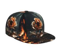 WBQLSL Una elegante gorra de béisbol con estampado de rosa dorada, sombrero de viaje, adecuado para ciclismo y actividades al aire libre