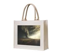 WBQLSL Una enorme bolsa de lona estampada con tornado se puede utilizar para almacenamiento, picnic, playa, piscina y otras escenas.