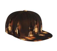 WBQLSL Una fila de bombillas. Elegante gorra de béisbol impresa, sombrero de sol de viaje, adecuado para ciclismo y actividades al aire libre, color negro