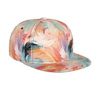 WBQLSL Una gorra de béisbol con estampado de plumas y elegante, sombrero de sol de viaje, adecuado para ciclismo y actividades al aire libre, color negro