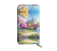 WBQLSL Unicorn Fairy Tale - Bolso largo de cuero con monedero con cremallera y 12 ranuras para tarjetas de crédito, cartera ligera de viaje para dinero en efectivo