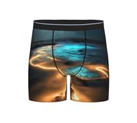 WBQLSL View under the moon - Calzoncillos tipo bóxer para hombre, tejido elástico y transpirable, varios tamaños (S-2XL), Negro, S