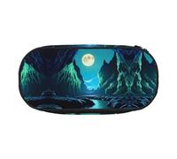 WBQLSL Water Moon Cave - Bolsa de almacenamiento para artículos de papelería, diseño de cuadrícula múltiple, portátil, para estudiantes