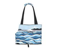 WBQLSL Waves lapping at the rocks - Bolsa de viaje para mascotas, pequeña bolsa de hombro para coches y personas