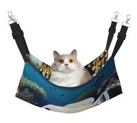 WBQLSL White-Golden Fish - Hamaca grande impresa para mascotas, hamaca para gatos, hurones, cachorros, conejos, animales pequeños