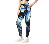 WBQLSL Wolf Under Moon - Pantalones de yoga con bolsillo para mujer, leggings elásticos suaves de cintura alta para entrenamiento, gimnasio, uso diario, Negro, S-5XL