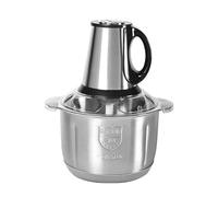 WBRSybUK Picadora de alimentos eléctrica, procesador de alimentos con cuenco de acero inoxidable de 5 L, cuchillas de acero inoxidable para carne, verduras, cebolla y ajo, molinillo de licuadora de 3