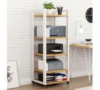 WBRSybUK Soporte Hi-Fi con Ruedas - Gabinete De Audio Resistente 4/5/6/7 Niveles, Moderno Estante Rodante For DVD, Altavoces Y Sistemas, Torre For El Hogar(White,5-Tier)