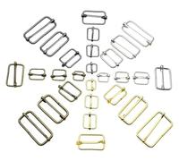 WBTAJZHY Hebilla Deslizante Ajustable de Metal, 10 Unidades/Paquete, Hebillas de Pasador de Rodillo con Forma de Alambre, Hebillas de Ajuste de Correa Deslizante(Silver,Webbing Size 15mm)