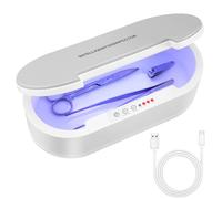 Wbuosz Caja esterilizadora de herramientas portátil USB, caja esterilizadora de limpieza de luz azul para salón de manicura, pinzas, tatuajes, tijeras, joyas, teléfono, reloj, llaves