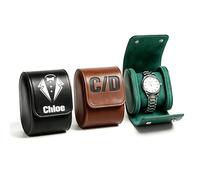 WBW Caja de reloj personalizada con Grabado de Nombre Caja de Viaje Portátil de Piel Regalo para Hombre o Mujer - Papá, Marido, Novio (Caja de reloj 1)