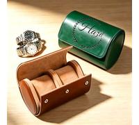WBW Caja de reloj personalizada con Grabado de Nombre Caja de Viaje Portátil de Piel Regalo para Hombre o Mujer - Papá, Marido, Novio (Caja de reloj 2)