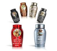 WBW Urna Personalizada con Foto Mini Urna de Acero Inoxidable con Mensaje Grabado Recuerdo Crematorio para Mascota o Ser Querido (Urna para Mascota)