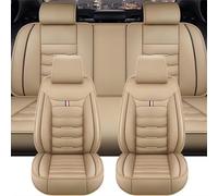 WBWBB Juego Completo de Fundas Asientos Coche para Jeep Wrangler TJ 1997-2006, Cuero Juego Completo de Fundas Asiento Coches Transpirable Accesorios,A/Beige
