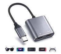 Wbxsban Adaptador de carga USB C a AR para gafas, carga y reproducción, 8K a 60Hz 100W PD carga rápida compatible con Steam Deck/Switch/ROG Ally/Phone/Viture/Rokid/Xreal AR Glasses