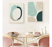 WBYZAC 2 Piezas Cartel-Impresión en Lienzo Con Bloques de Color Geométricos Estilo Abstracto Moderno para Sala de Estar Comedor Oficina Porche Sofá y Decoración del Hogar-60 * 80cm (Sin marco)