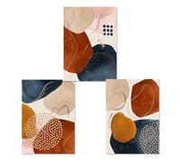 WBYZAC 3 Imágenes Set-Cuadros Modernos Abstractos Geométricos Neutros Sobre Lienzo Láminas de Arte Minimalista para Pared Decoración de Cocina Oficina Dormitorio y Hogar-50x75cm (sin marco)