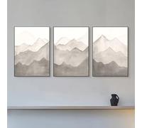 WBYZAC 3 Imágenes Set-Impresión Abstracta Sobre Lienzo Pintura Paisaje A Tinta Escena Sala de Estar Comedor Porche Fondo de Sofá Cocina Oficina Dormitorio Decoración Obra de Arte-40x60cm (sin marco)