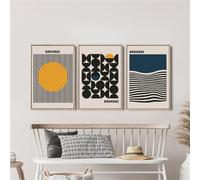 WBYZAC 3 Imágenes Set-Pintura Decorativa Minimalista Moderna Arte Mural Bauhaus Moderno de Mediados de Siglo Boho Decoración de Dormitorio y Oficina Póster de Estilo-40x50cm (sin marco)