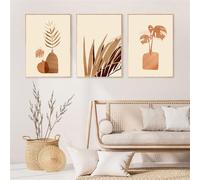 WBYZAC Póster Abstracto Tropical Bohemio de Plantas Arte Botánico para Pared Lienzo Decoración de Interiores para Dormitorio O Sala de Estar-30 * 50cm*3pcs (Impresión sin marco)