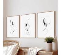 WBYZAC Pósteres Abstractos de Líneas Láminas Modernas Minimalistas en Lienzo Arte Mural Cuadros Nórdicos para Dormitorio Sala de Estar Decoración del Hogar-50 * 70cm*3pcs (Impresión sin marco)